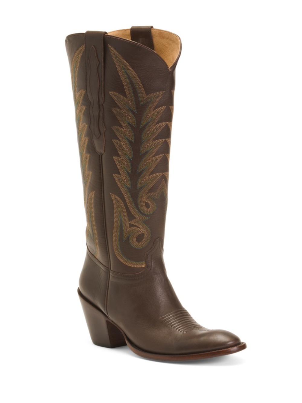 Lucchese Brown Leather Over-the-Knee Western Boots
